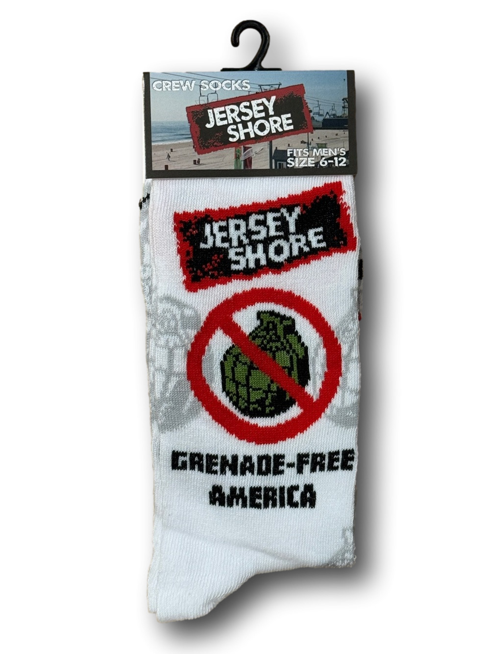 3/$20 Jersey Shore "Grenade Free America" Funny Novelty Crew Socks - NWT
